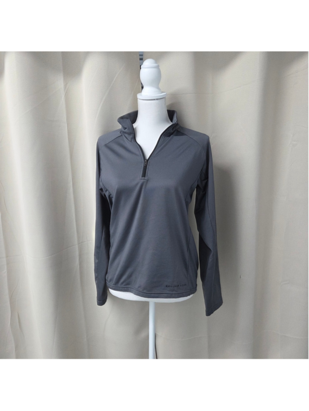 Boulder Gear Gray Quarter-Zip Pullover Gorpcore Athleisure Minimalist Size XL